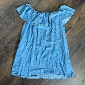 Off the shoulder denim dress